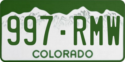 CO license plate 997RMW