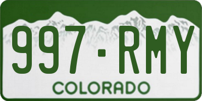 CO license plate 997RMY