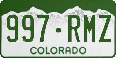 CO license plate 997RMZ