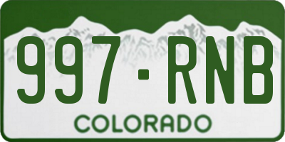 CO license plate 997RNB