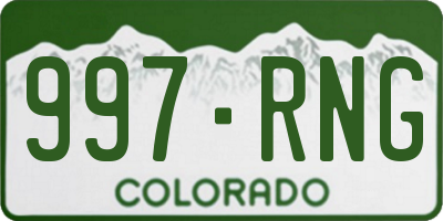 CO license plate 997RNG