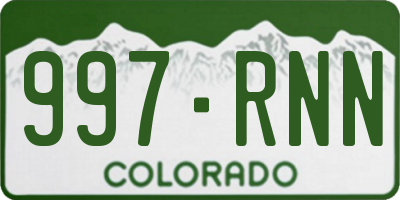 CO license plate 997RNN