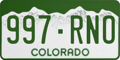 CO license plate 997RNO