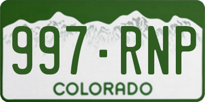 CO license plate 997RNP