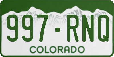 CO license plate 997RNQ