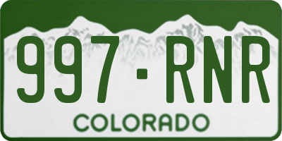 CO license plate 997RNR