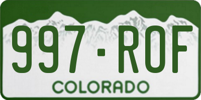 CO license plate 997ROF