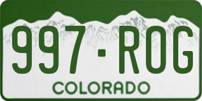 CO license plate 997ROG