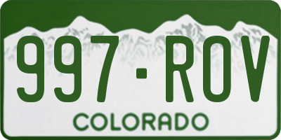 CO license plate 997ROV