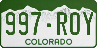 CO license plate 997ROY