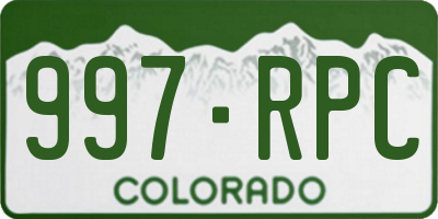 CO license plate 997RPC