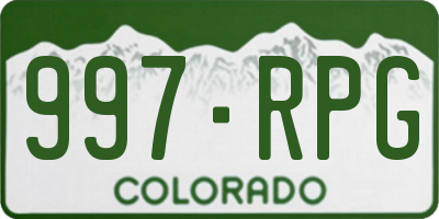 CO license plate 997RPG