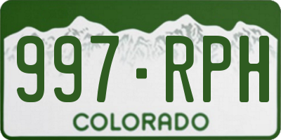 CO license plate 997RPH