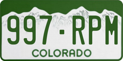 CO license plate 997RPM