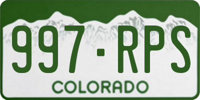 CO license plate 997RPS