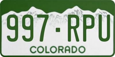 CO license plate 997RPU