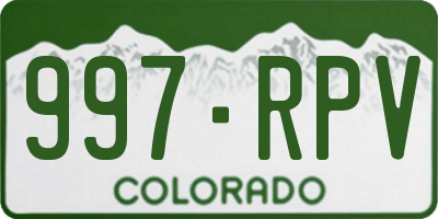 CO license plate 997RPV