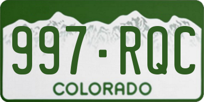 CO license plate 997RQC