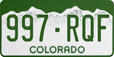 CO license plate 997RQF