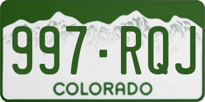 CO license plate 997RQJ