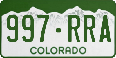 CO license plate 997RRA