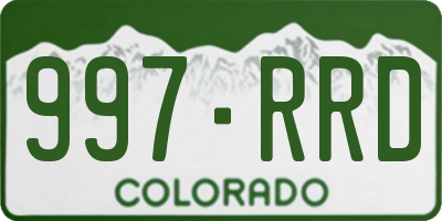 CO license plate 997RRD