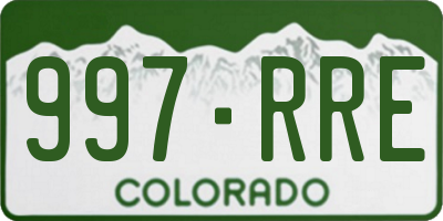 CO license plate 997RRE