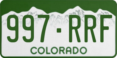CO license plate 997RRF