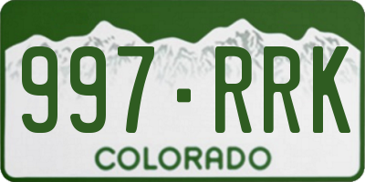 CO license plate 997RRK