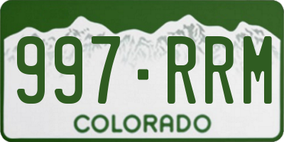 CO license plate 997RRM