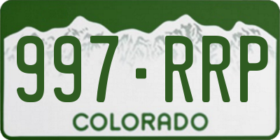 CO license plate 997RRP