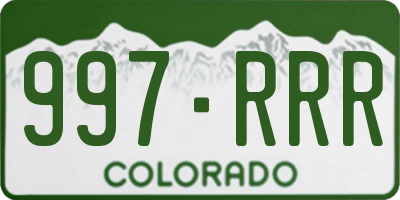CO license plate 997RRR