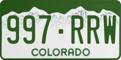 CO license plate 997RRW