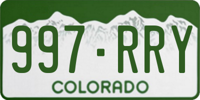 CO license plate 997RRY