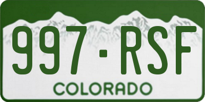 CO license plate 997RSF