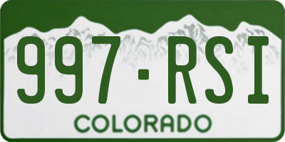 CO license plate 997RSI