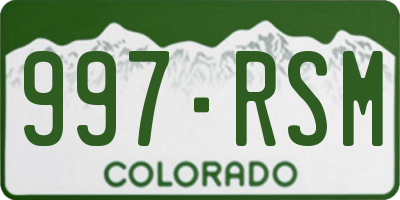 CO license plate 997RSM