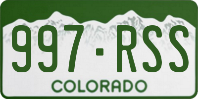 CO license plate 997RSS