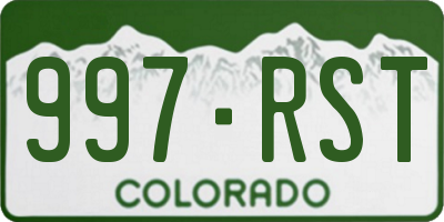 CO license plate 997RST