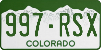 CO license plate 997RSX