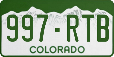CO license plate 997RTB