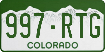 CO license plate 997RTG