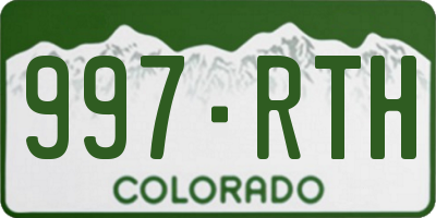CO license plate 997RTH