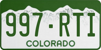 CO license plate 997RTI