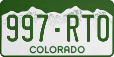 CO license plate 997RTO