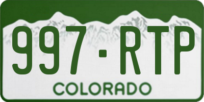 CO license plate 997RTP