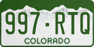 CO license plate 997RTQ
