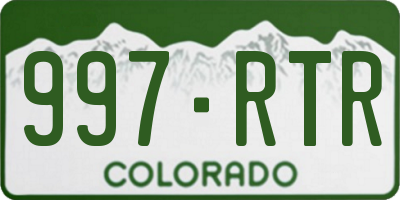 CO license plate 997RTR