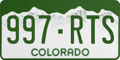 CO license plate 997RTS