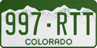 CO license plate 997RTT